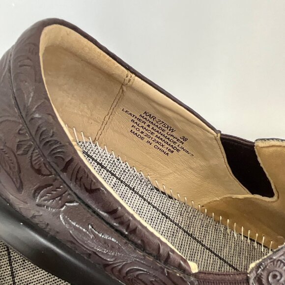 Alegria Women's Embossed  Brown Floral Slip-On Shoes 38 - Picture 2 of 8